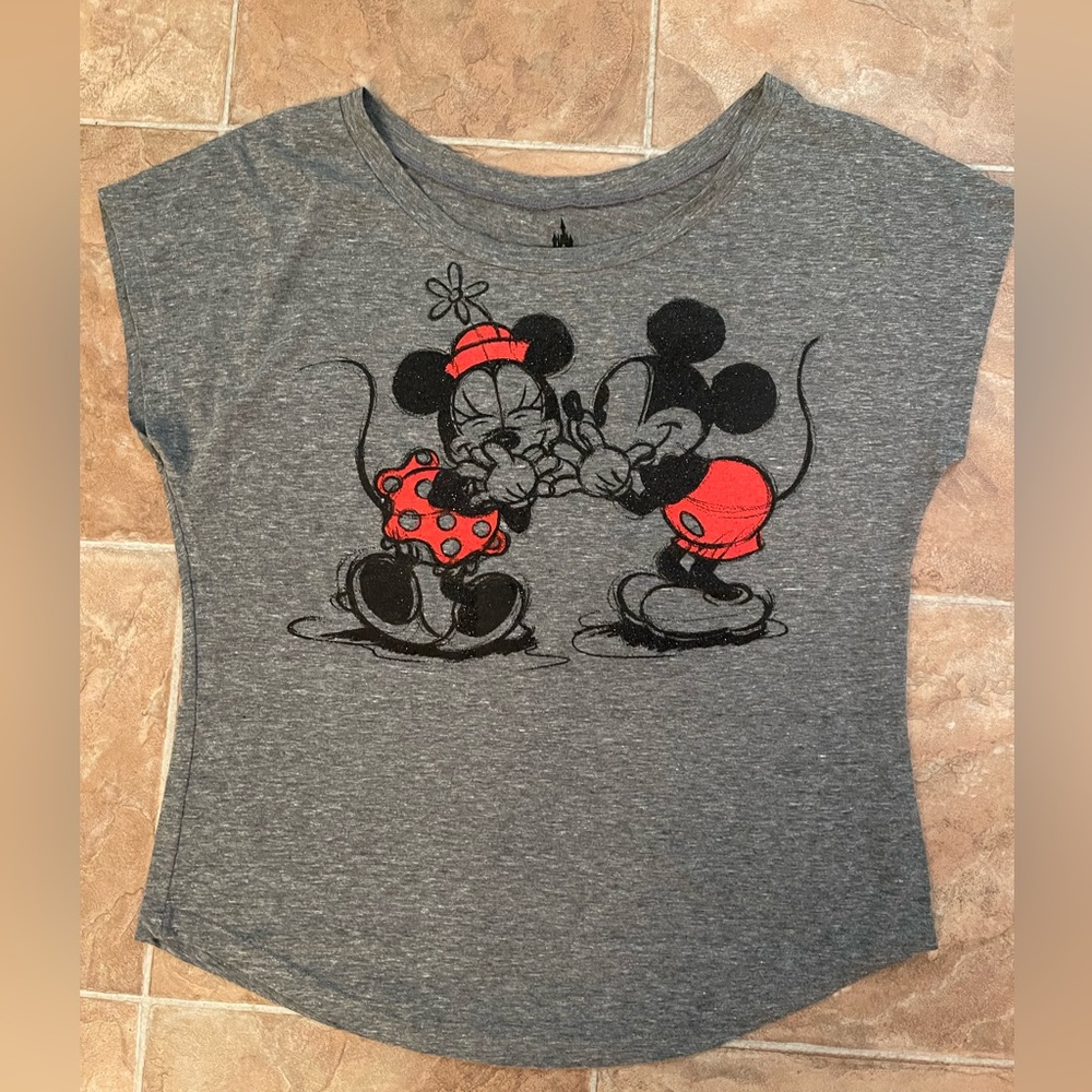 Disney Mickey and Minnie Short Sleeve Top